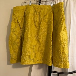Yellow floral lace skirt